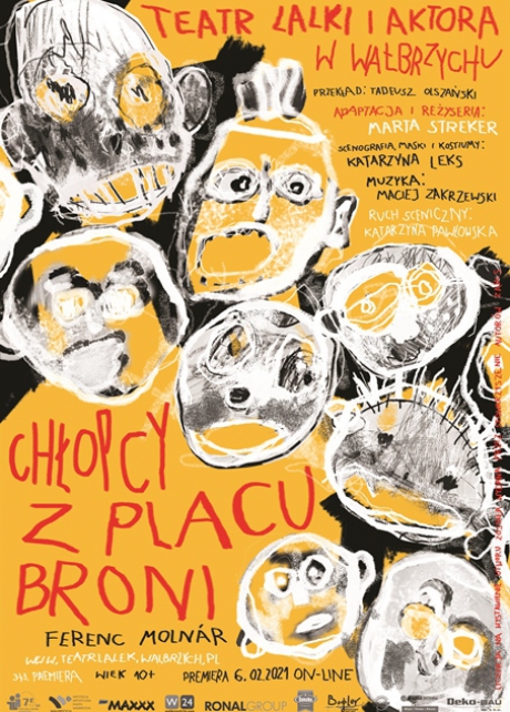 Plakat: "Chłopcy z Placu Broni" Teatr Lalki i Aktora w Wałbrzychu 